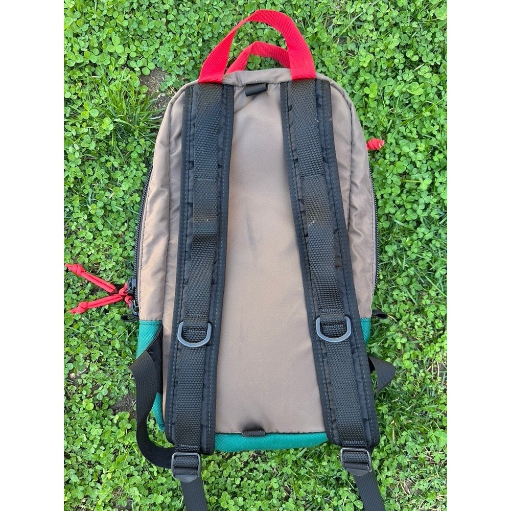 Topo Designs Trip Backpack Brown Green Colorblock Hiking Travel Daypack Light - Picture 3 of 6